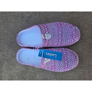 Dollar General Pink Geometric Star Garden Clogs Water Shoes Womens L 9/10